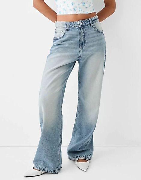 Bershka Baggy-Jeans Damen 40 Hellblau günstig online kaufen