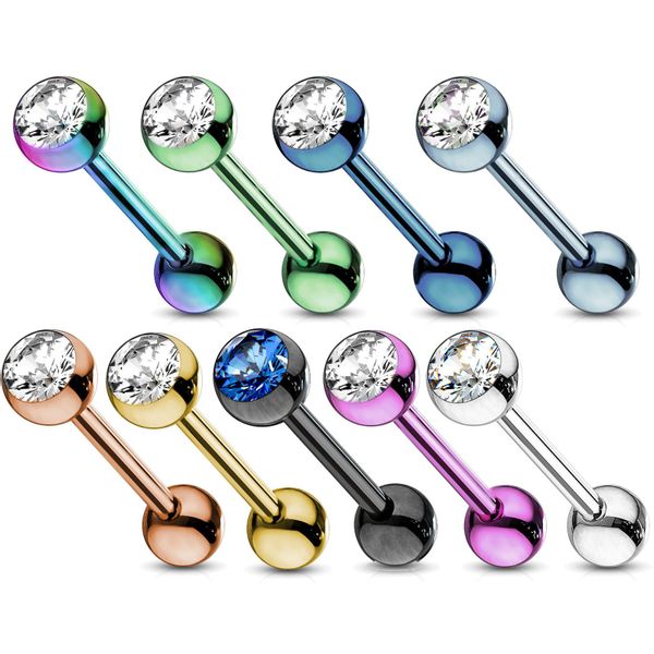 viva-adorno Piercing-Set Zungenpiercing Barbell Piercing Stab günstig online kaufen
