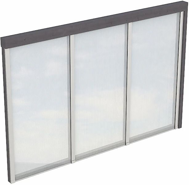 Skan Holz Seitenwand m. Polycarbonatplatten (WA) 305 x 200 cm Fichte Grau günstig online kaufen
