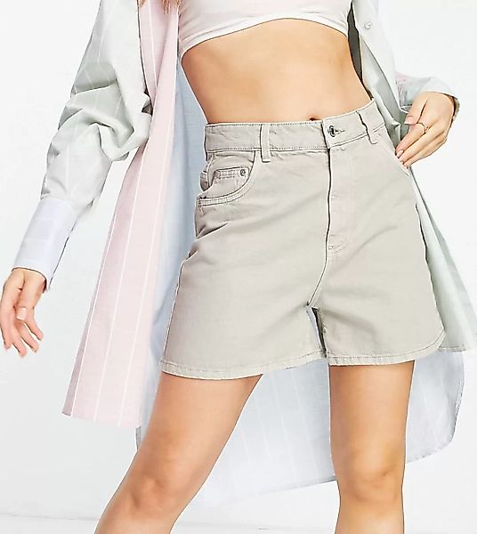 Wednesday's Girl – Mom-Shorts aus Denim in Stone-Waschung mit hohem Bund-Ne günstig online kaufen