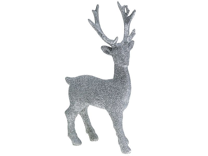 Viana Weihnachtsmann Dekofigur Hirsch Silber Glitter 25cm x 12cm Weihnachte günstig online kaufen