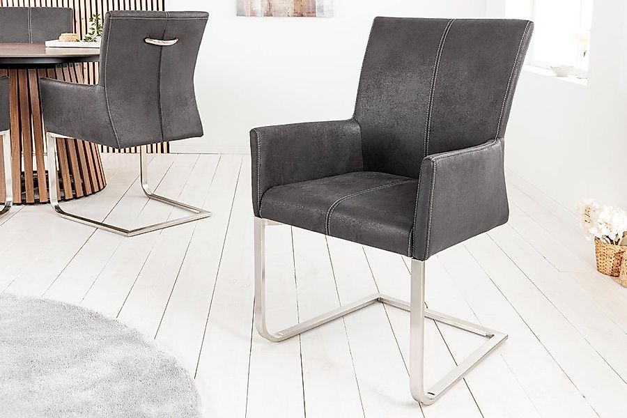riess-ambiente Freischwinger SAMSON vintage grau / günstig online kaufen