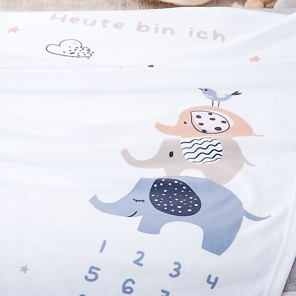 Herding Meilensteindecke  Elephants ¦ mehrfarbig ¦ Synthetik ¦ Maße (cm): B günstig online kaufen