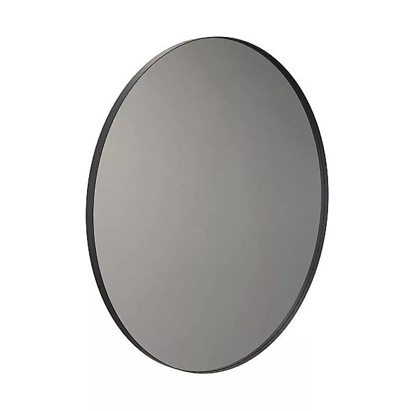 FROST - Unu 4131 Spiegel Ø100cm Aluminium - schwarz/mit schmalem Regalrahme günstig online kaufen