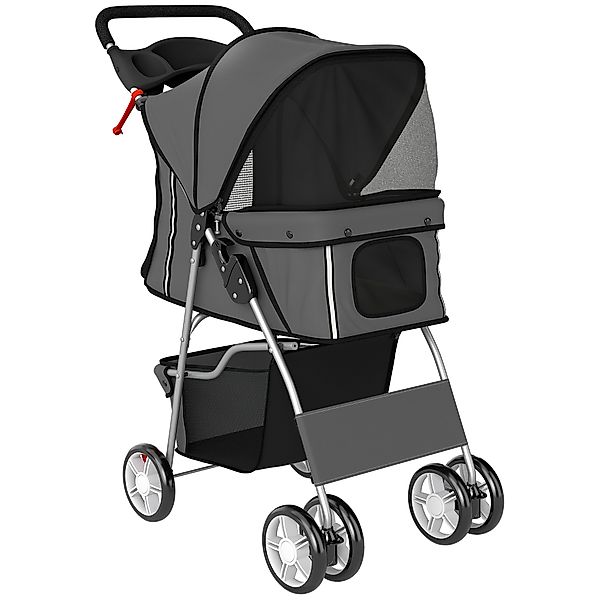 PawHut Hundewagen Hundebuggy Faltbar Katzenwagen bis 10kg mit Reflektorstre günstig online kaufen