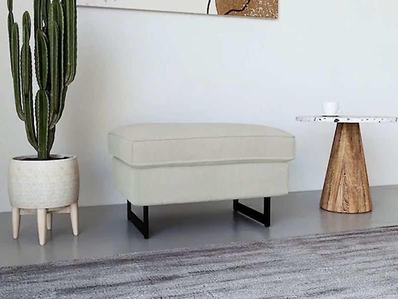 Places of Style Hocker »Pinto«, mit Keder, Metallfüßen und auch in Cord Bez günstig online kaufen