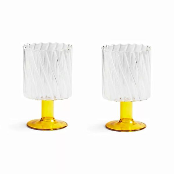 Weinglas Twirl glas gelb / 2er-Set - & klevering - Gelb günstig online kaufen