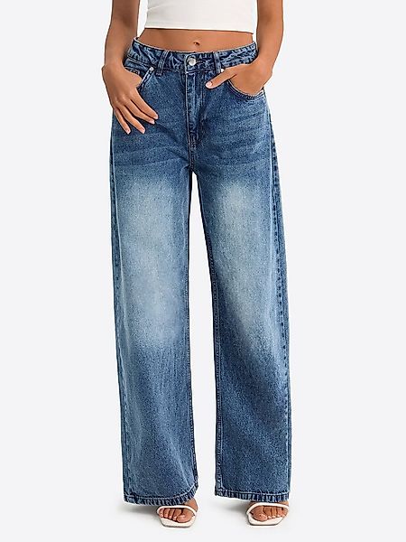 Imily Bela Boyfriend-Jeans Damen High-Waist Wide Leg aus Baumwolle Denim (P günstig online kaufen