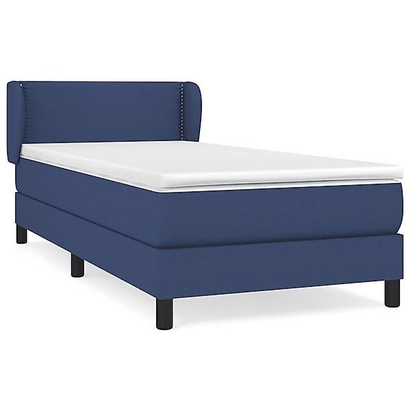 vidaXL Boxspringbett Boxspringbett mit Matratze Blau 100x200 cm Stoff Bett günstig online kaufen