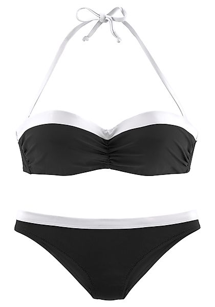 LASCANA Bügel-Bandeau-Bikini, mit kontrastfarbener Einfassung günstig online kaufen