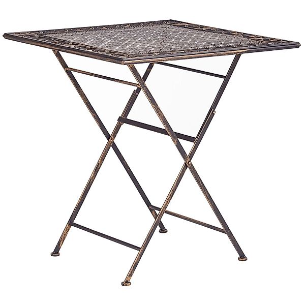 Beliani Klappbarer Tisch BORMIO Schwarz Gold 70x70x74 günstig online kaufen