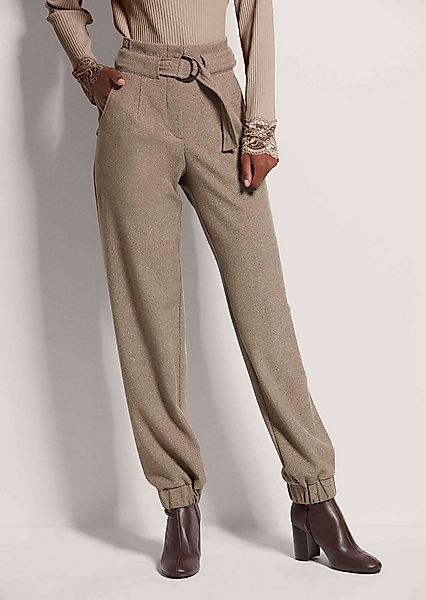 MADELEINE Cargohose Lässige Damenhose mit Gürtel und Gummisaum Lässiger Car günstig online kaufen