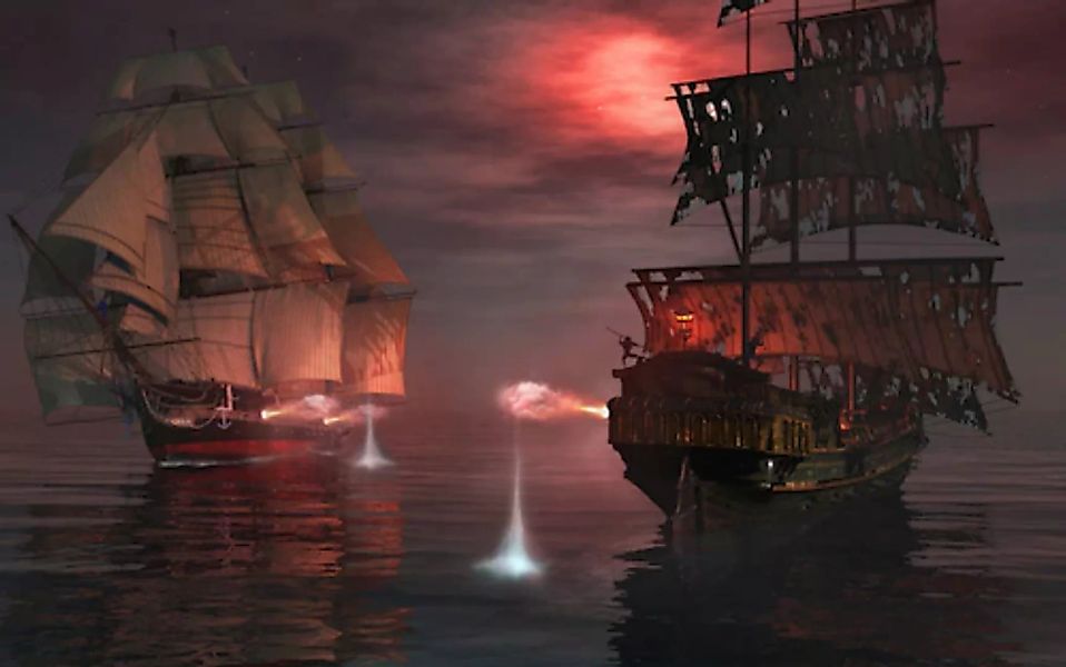 Papermoon Fototapete »Piraten Seeschlacht« günstig online kaufen