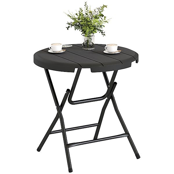 Outsunny Gartentisch für 4 Personen, runder Klapptisch Ø80 cm, Garten Essti günstig online kaufen