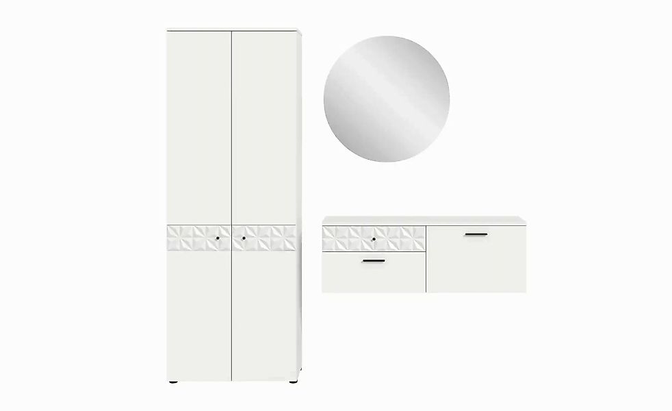 Garderobenkombination  Prisma ¦ weiß ¦ Maße (cm): B: 195 H: 192 T: 34.0 Gar günstig online kaufen