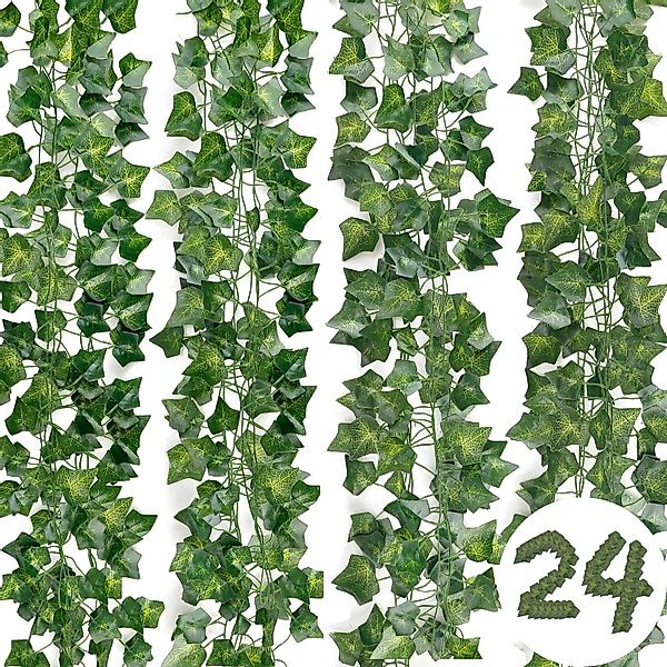 Künstliche Zimmerpflanze 12/24pcs Künstliche Efeuranken Kunstpflanzen günstig online kaufen