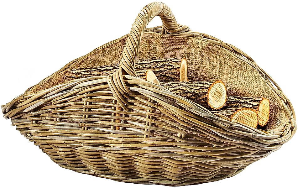 Kobolo Kaminholzkorb Holztrage oval kubu grey günstig online kaufen