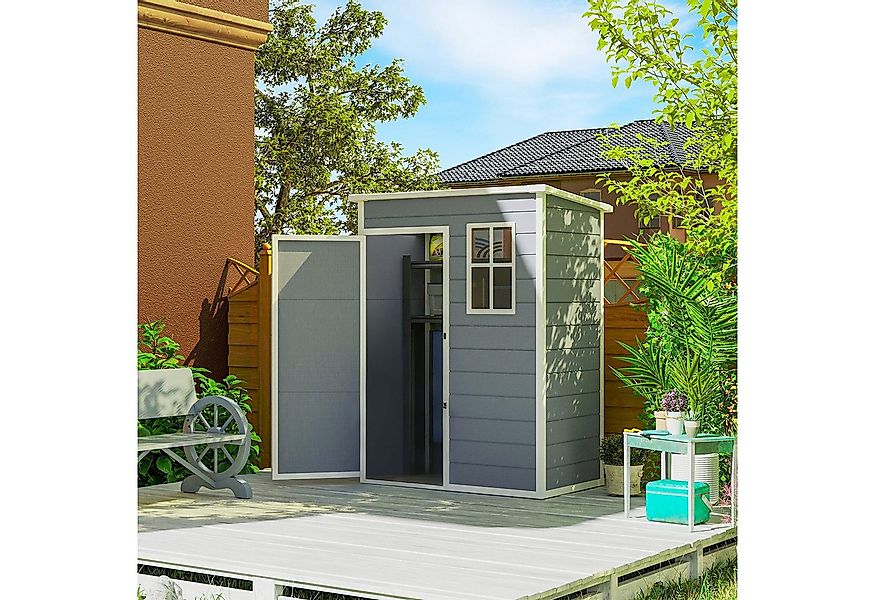 Outsunny Gerätehaus Gartenschuppen aus Kunststoff, BxT: 151x92 cm, (Gerätes günstig online kaufen