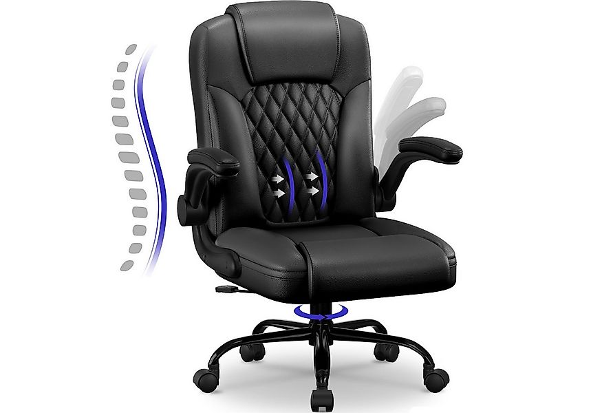 Fukstern Bürostuhl Ergonomischer Bürostuhl mit 90° klappbaren Armlehnen (At günstig online kaufen