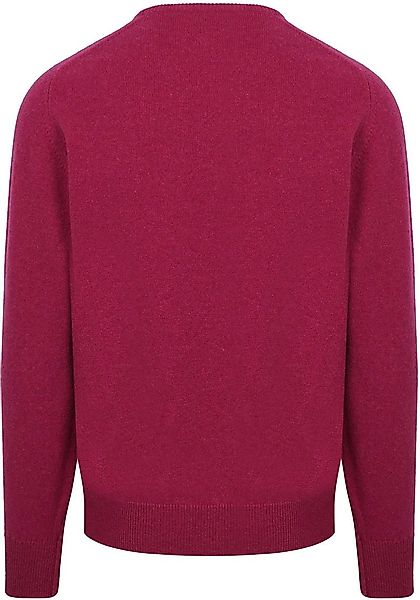 William Lockie V-Auschnitt Pullover Lamwolle Fuchsia - Größe L günstig online kaufen