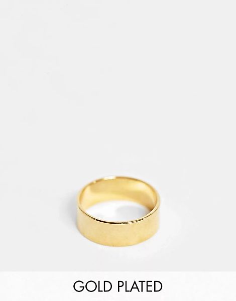 ASOS DESIGN – Flacher Ring mit 14-karätiger Vergoldung günstig online kaufen