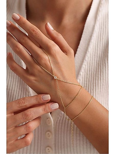 Nisan Ketten und Armband Set, 925 Silber Damen-Handkette mit Zirkonia-Solit günstig online kaufen