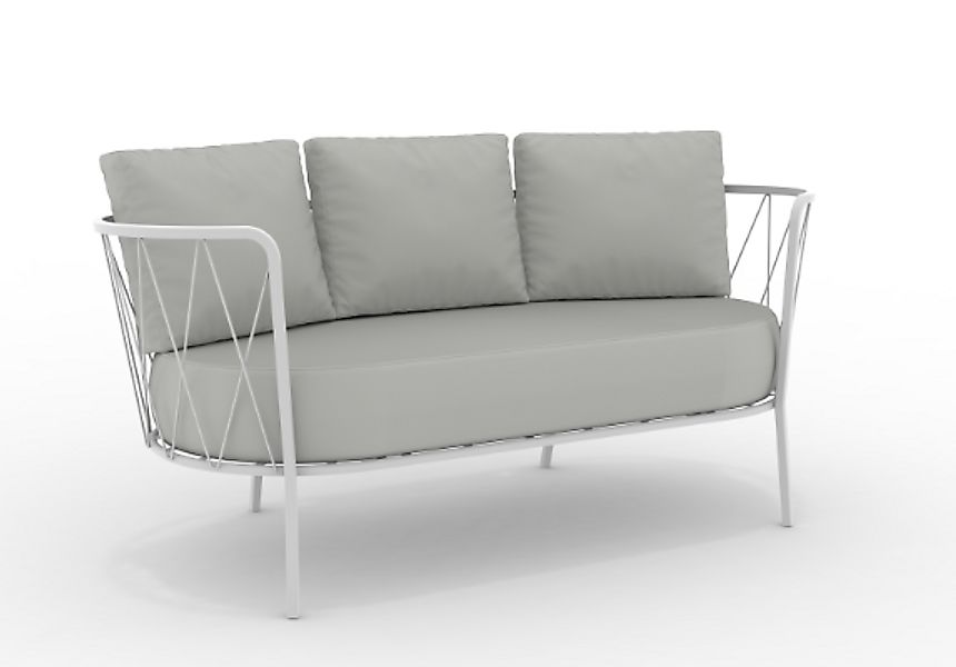 Daisy bequemes 2-Sitzer Loungesofa Outdoor matt weiß grau-grigio günstig online kaufen