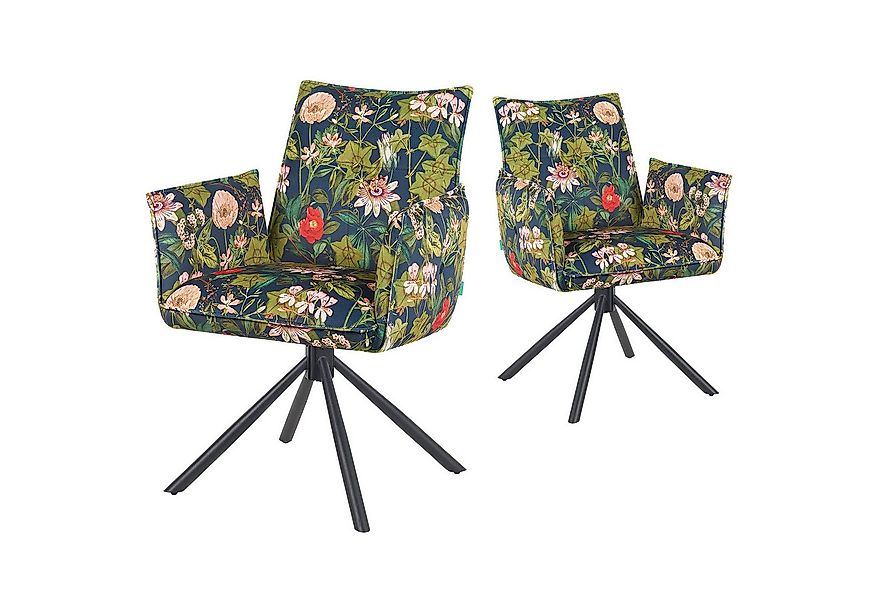 DUBI Möbel Polsterstuhl Mika-Nevio 2er-Set, Federkern, pulverbeschichtet, 3 günstig online kaufen