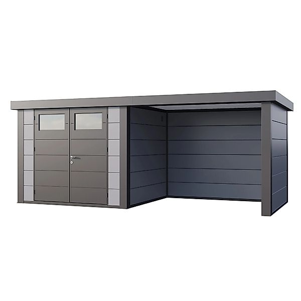 Gerätehaus Classico 2724 mit Lounge S Rechts 552 cm x 238 cm Hellgrau günstig online kaufen