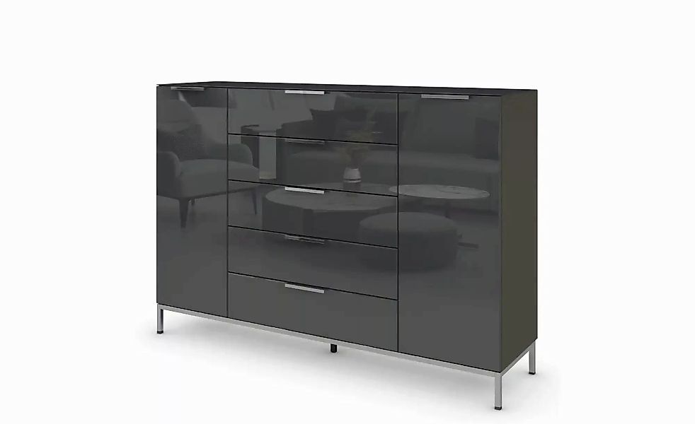 Highboard ¦ schwarz ¦ Maße (cm): B: 160 H: 110 Kommoden & Sideboards > High günstig online kaufen