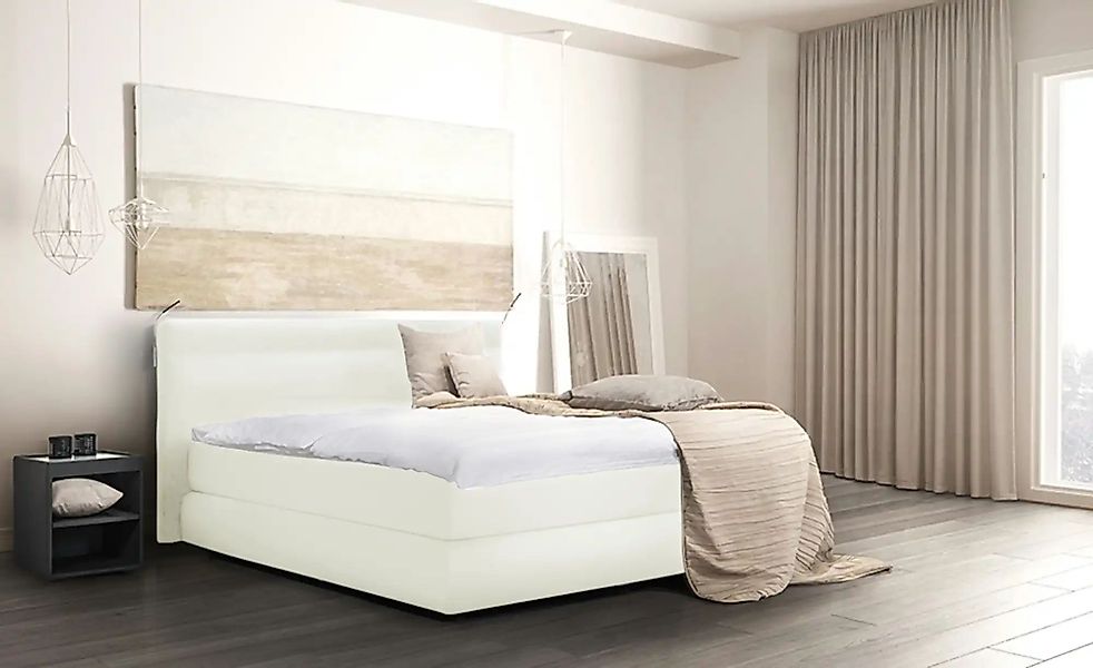 Wohnwert Boxspringbett  Dormian Bolge Low ¦ weiß ¦ Maße (cm): B: 160 H: 102 günstig online kaufen