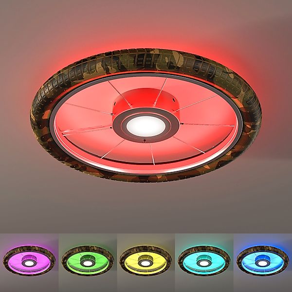 my home Deckenleuchte »Bela«, Leuchtmittel LED-Modul   LED wechselbar, RGB günstig online kaufen