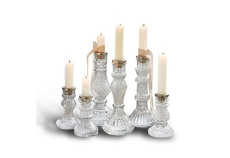 Mirabeau Kerzenständer Kerzenständer 6er Set Youna klar/silber günstig online kaufen