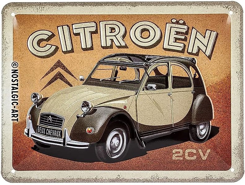 Nostalgic-Art Metallschild Blechschild 15x20 cm - Citroen - Citroen 2CV günstig online kaufen