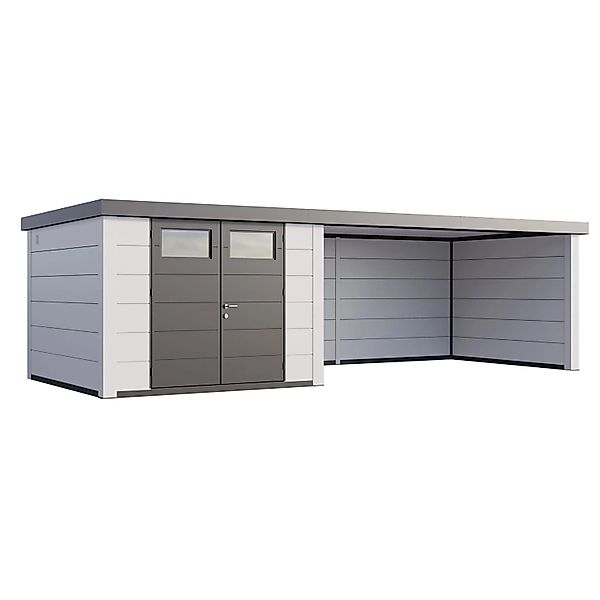 Gerätehaus Classico 3030 Lounge XL Rechts mit Weiße Ecken 762 x 238 cm Weiß günstig online kaufen