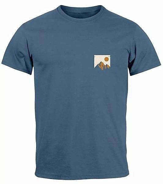 Neverless Print-Shirt Herren T-Shirt Outdoor Adventure Printshirt Brustlogo günstig online kaufen