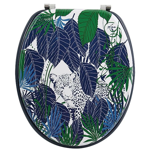 MSV WC-Sitz Rain Forest MDF 42,5 cm x 36,5 cm x 5 cm Blau-Grün günstig online kaufen