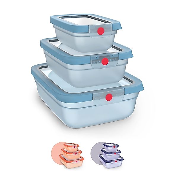 Emsa Frischhaltedose "oneClick" Set, 3 tlg. tlg. verschlossen mit nur 1 x K günstig online kaufen