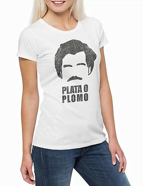 Urban Backwoods Print-Shirt Plata O Plomo Damen T-Shirt Pablo Fun Narcos Qu günstig online kaufen