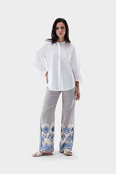 Stehkragenbluse mit Ballonärmeln günstig online kaufen