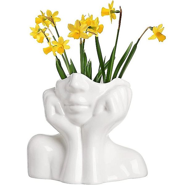 zggzerg Dekovase Kopf Gesicht Vase Blumenvase Keramikvasen Für Moderne Home günstig online kaufen