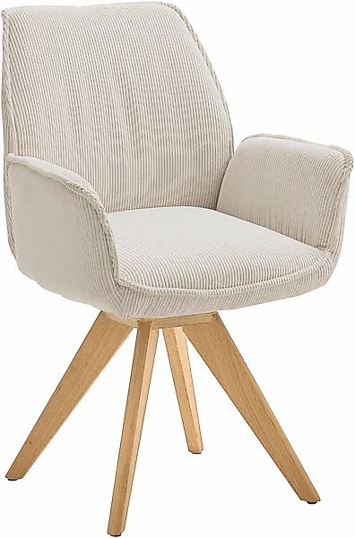 Musterring Esszimmerstuhl »Tiama«, Cord, Stativgestell Eiche massiv, 180° d günstig online kaufen