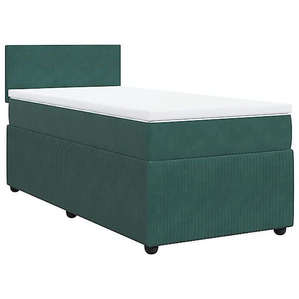 vidaXL Bett Boxspringbett mit Matratze Dunkelgrün 90x190 cm Samt günstig online kaufen