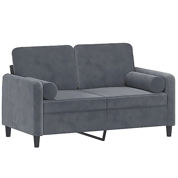 vidaXL 2-Sitzer-Sofa mit Zierkissen Dunkelgrau 120 cm Samt 3200872 günstig online kaufen