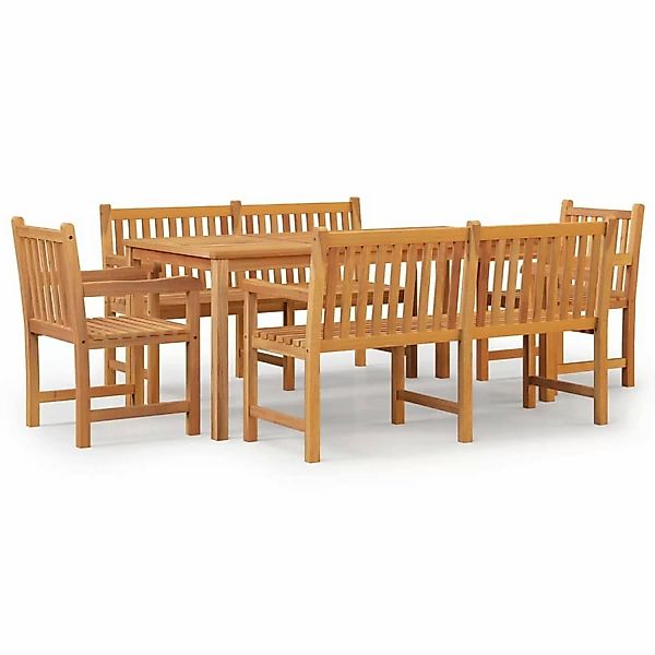 Vidaxl 5-tlg. Garten-essgruppe Massivholz Teak günstig online kaufen