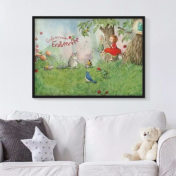 Bild mit Rahmen Kinderzimmer - Querformat Erdbeerinchen Erdbeerfee - Zusamm günstig online kaufen