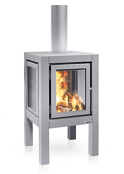 Quaruba Außenkamin Edelstahl matt Ohne Rollen 1 Seite Glas XL günstig online kaufen