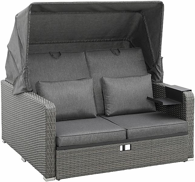 KONIFERA Loungebett "Sylt" ausziehbares Sofa, Hängetisch, mit klappbarem Da günstig online kaufen