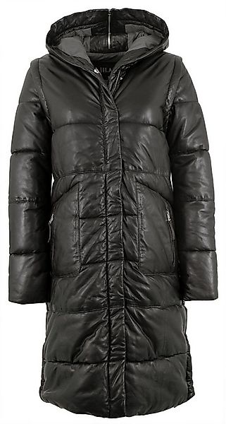 Jilani Lederjacke Evira Jilani - Damen Ledermantel Kapuze Lammnappa schwarz günstig online kaufen