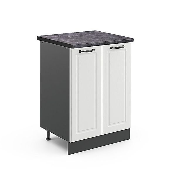 Vicco Küchenunterschrank R-Line Weiß Landhaus/Anthrazit 60 cm AP Anthrazit günstig online kaufen